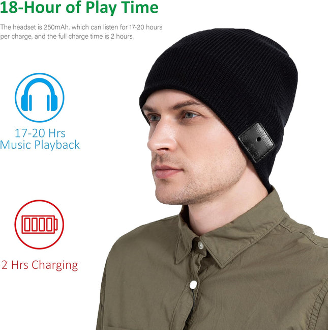 Bluetooth Beanie, HD Stereo, Built-In Mic, Men'S/Women'S Christmas Electronic Gifts