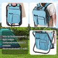 Kikerike Backpack Stool Cooler Chair Heavy Duty 400 LBS Max Load Portable Lightweight Folding Fishing Cooler for Camping Hunting Fishing - Sky Blue