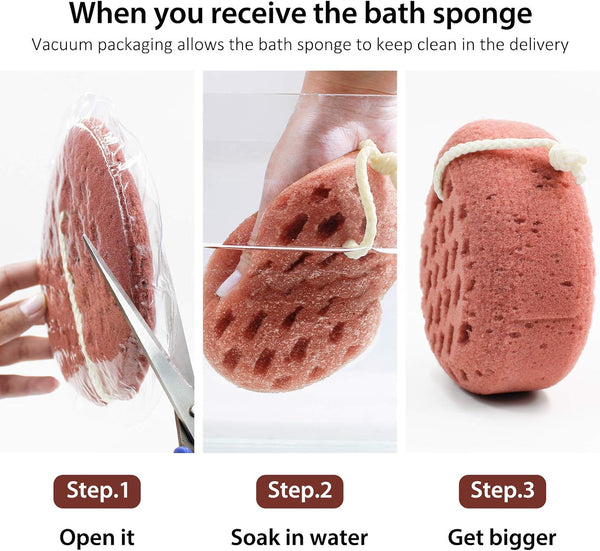 BAIMEI IcyMe Body Bath Sponge for Shower – Soft & Exfoliating, 2-Pack | Soft, Durable & Skin-Friendly Exfoliating Loofah Sponge, Easy To Grip,