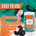 Fitness Equipment Wipes - Cleaning Wipes for Yoga Mats, Pilates Studios, Gyms, Peloton & Cycle Bikes, Spas - Fragrance-Free Wipes Surface Cleaning
