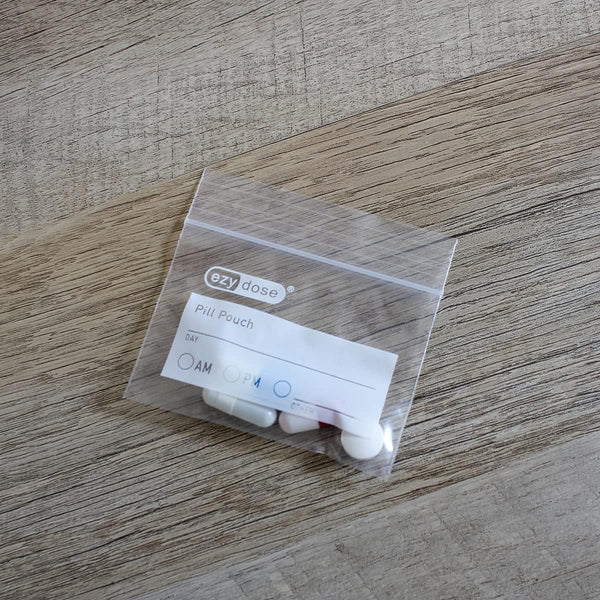 EZY DOSE Disposable Pill, Vitamin, and Daily Medicine Organizer Pouches, Zippered Seal Baggies, Pocket Sized and Travel Friendly, Easy to Use,