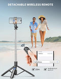 71" Phone Tripod & Selfie Stick, All in One Extendable Cell Phone Tripod with Wireless Remote, Tripods Stand for iPhone & Travel Selfie Stick 360°