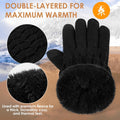PAGE ONE Winter Gloves for Women Touchscreen Texting Warm Knit Fleece Lined Gloves for Cold weather Oat