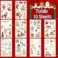 Christmas Temporary Tattoos Stocking Stuffers for Kids Boys Girls, Glow in the Night Dark Kids Tattoos, Christmas Party Favors Supplies