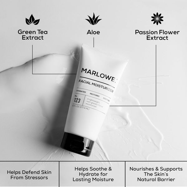 No. 123 Facial Moisturizer 6 Oz, Daily Face Lotion with Aloe Vera & Green Tea Extract, Hydrates, Nourishes, Restores & Soothes, Lightweight,