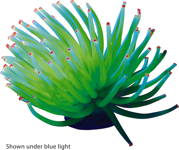 GloFish Yellow Anemone Ornament, Detailed Aquarium Ornament, Creates A Glowing Effect One Size Fits All Large - Yellow