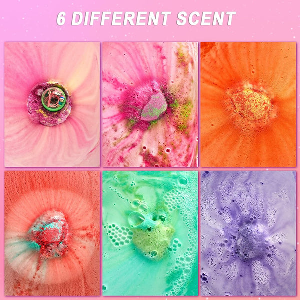 Easter Bath Bombs for Kids with Surprise Inside- Dino Egg Bath Bombs for Girls, 6 Pcs Bubble Bath Bomb, Dinosaur Bathbombs Gift Set, Unicorn
