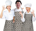 LessMo Kitchen Cooking Aprons with 3 Pockets for Men Women - Cotton Adjustable Professional Grade Chef Apron for Kitchen, BBQ & Grill (Light Gray)