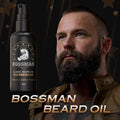 Bossman Organic Mustache & Beard Oil for Men, 2 oz – Natural Beard Moisturizer with Jojoba, Argan & Avocado Oils (Stagecoach Scent)