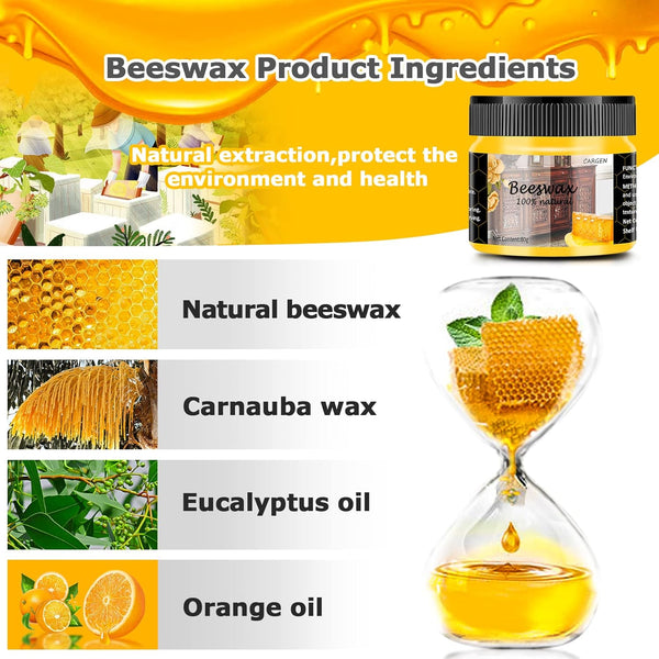 CARGEN Beeswax Furniture Polish, Wood Seasoning Beeswax for Furniture Wood Wax for Dining Table Floor Doors Chairs Cabinets to Protect and Care