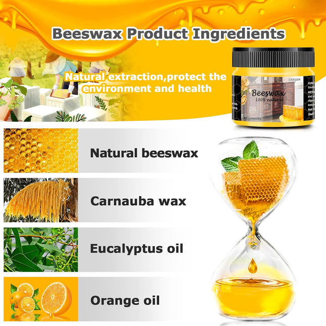 CARGEN Beeswax Furniture Polish, Wood Seasoning Beeswax for Furniture Wood Wax f