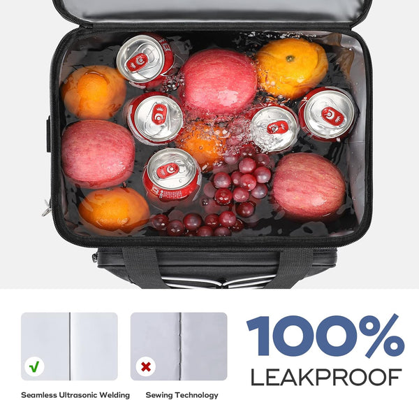 RealCool 35/45 Can Collapsible Soft Cooler Bag, Leakproof Ice Chest Black 35 can