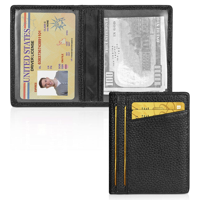 Unaone Slim Minimalist Wallet - Premium Leather RFID Blocking Front Pocket Walle