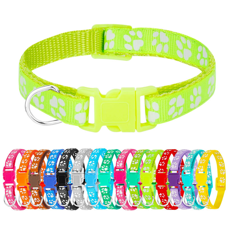 16 Pack Adjustable Puppy ID Collars - Soft Nylon Whelping Collars for Newborn Litter Puppy Pets Multicolor Series