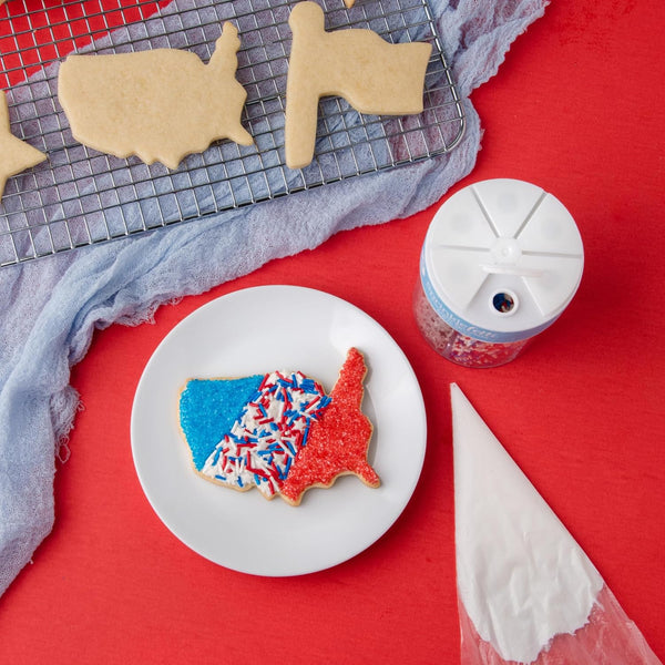 Sweets Indeed 4th of July Sprinkles 6 Cell Jar – Patriotic Nonpareils, Star Sprinkles, Jimmies and Sanding Sugar for Baking & Decorating Cupcakes,