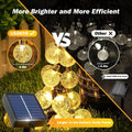 USOKYO Solar Lights Outdoor Waterproof, 2 Pack Total 120LED 72FT Solar String Lights for Outside with 8 Modes, Outdoor String Lights Crystal Globe