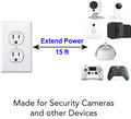 Benair 15 Feet Power Extension Cable Compatible with Wyze Cam v3 Indoor Outdoor, Blink, Echo, and More - White