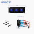 3 Gang 12V 20 Amp Toggle Rocker Switch Panel LED Breaker Waterproof Widely Fits for Auto Automotive Lights Car Marine Boat Yacht, Trailer,