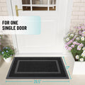 OLANLY Front Door Mat Outside 29.5x17, All-Season Heavy-Duty Rubber Doormat Black Classic Border Rectangular 29.5" x 17"