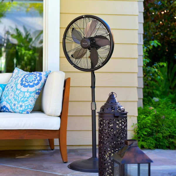 Newair Outdoor Patio Misting Fan | 2-In-1 Outdoor Deck & Mister Fan | 5 Gentle Mist Nozzles | outside Cooling Fan with 600 Square Foot Effective