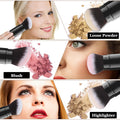 Falliny Retractable Makeup Brush, 2 Pack Travel Kabuki Face Blush Brush, Portable Powder Foundation Sunscreen Brush with Cover for Blush, Bronzer,
