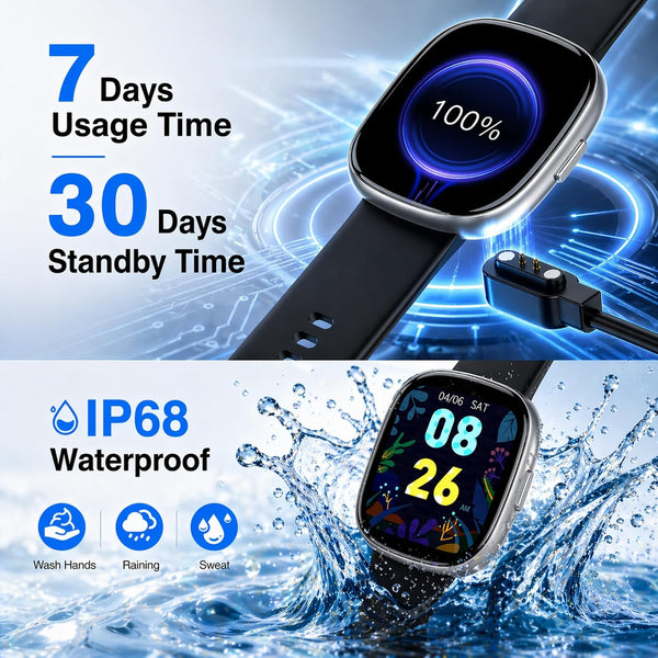 Fitness Tracker Watch with Heart Rate, Activity Tracker, Pedometer Watch Black