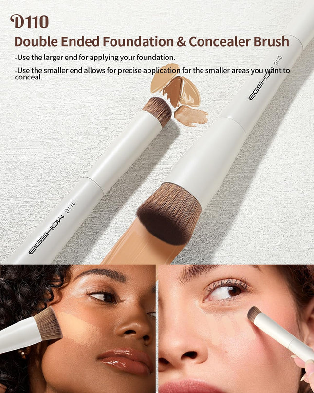 EIGSHOW Makeup Brush Set, 3Pcs Double Ended Face Makeup Brushes for Foundation P