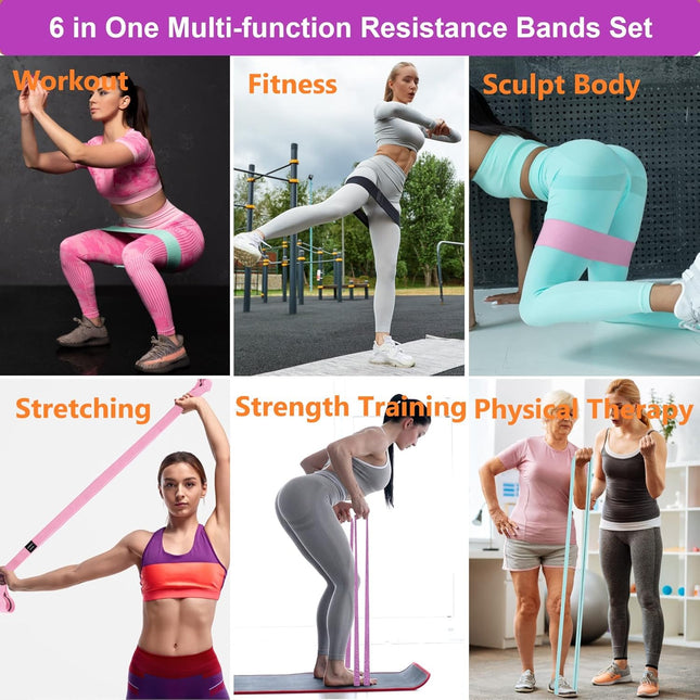 Fabric Resistance Bands for Working Out, 3 and 4 Levels Booty Bands Long Resista