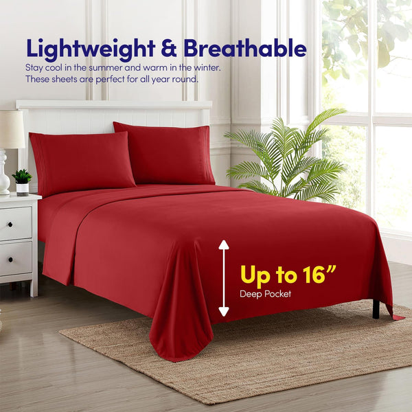 1500 Supreme Collection Bed Sheet Set - Extra Soft, Elastic Corner Straps, Deep Pockets, Wrinkle & Fade Resistant Hypoallergenic Sheets Set,