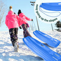 Slippery Racer Downhill Xtreme Flexible Adults and Kids Plastic Toboggan Snow Sled for up to 2 Riders with Pull Rope and Handles 2 PACK RED/GREEN