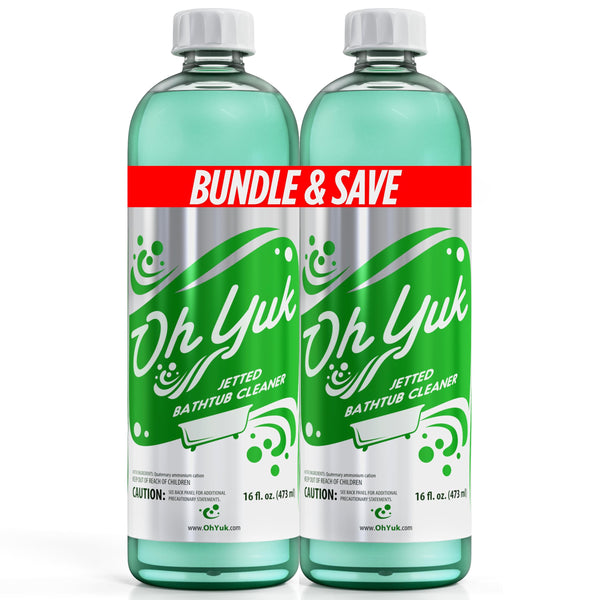 Oh Yuk Jetted Bathtub Cleaner for Jet Tubs, Whirlpools, The Most Effective Jetted Tub Cleaner, Septic Safe | Two 16 Ounce Bottles! 16 Fl Oz (Pack