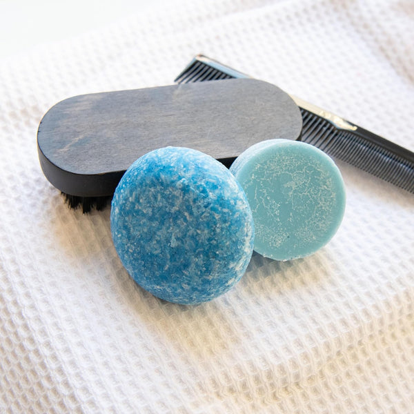 Redeem Soap Company Blue Musk Shampoo Bar and Conditioner Bar, Made in the USA, 3 Oz Shampoo Bar, 1 Oz Conditioner Bar, Zero Waste, No Plastic,