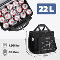 RealCool 35/45 Can Collapsible Soft Cooler Bag, Leakproof Ice Chest Black 35 can