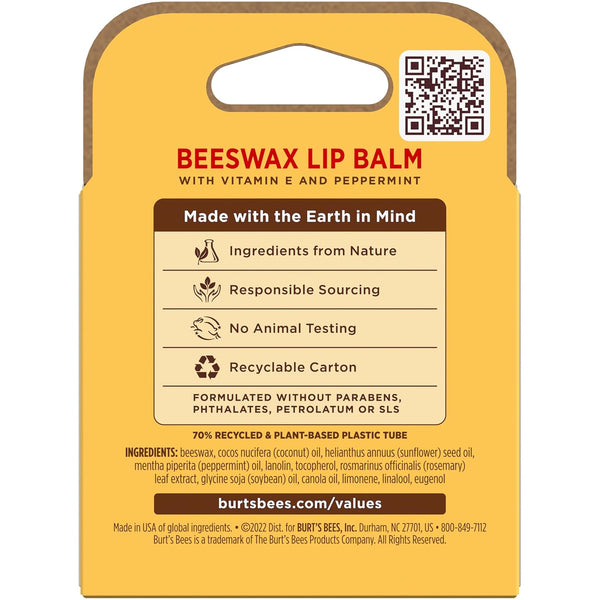 Burt's Bees 100% Natural Moisturizing Lip Balm (Original Beeswax) Beeswax 4