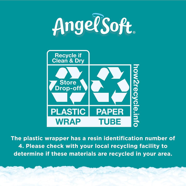 Angel Soft Toilet Paper, 6 Mega Rolls, 6 = 24 Regular Bath Tissue Rolls, 480+ 2-Ply Sheets Per Roll