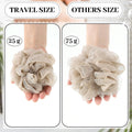 Funnymoom 12 Pcs Travel Size Loofah Individually Wrapped, Small Shower Puff Bath Sponge Pouf Ball Bulk Mesh Bath Puff Mini Loofah Sponge with Case