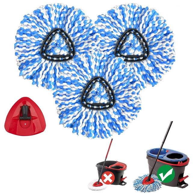 3 Pack Spin Mop Replacement Heads Compatible with O Cedar Rinseclean 2-Tank System, Microfiber Spin Mop Refills Replace 