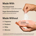 Honest Beauty Fragrance Free Cleansing Makeup Remover Facial Wipes | Plant Based, Hypoallergenic, Gentle for Sensitive Skin | 30 Count 30 Count