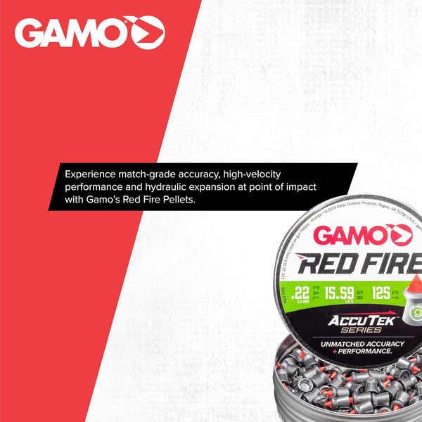 Gamo PBA Platinum Air Gun Pellets – High Performance Pellets, Multiple Calibers .22 Caliber Silver,Red