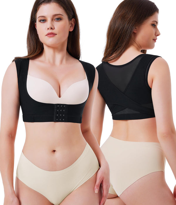 URSEXYLY Upper Back Brace for Women Breathable Posture Corrector Posture Support Back Straightener Pain Relief(Black,3XL) XXX-Large Black