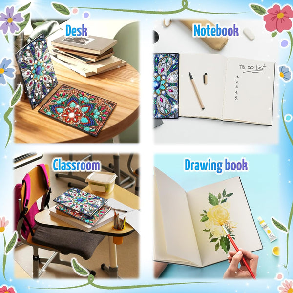 Micaracy Craft Kits for Kids Age 6-8-9-10, Presents for 5 7 11 12 Year Old Girls Notebook Diamond Art Painting Kit Arts and Crafts for Kids Toys
