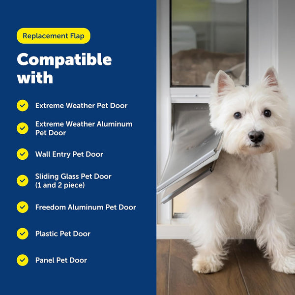 PetSafe Freedom Replacement Pet Door Flap, Non-Toxic Material, Size XL | Weather-Resistant Flap W/ Magnetic Closure, 13 5/8" x 24 3/8" Opening,