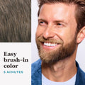 Just for Men Mustache & Beard, Beard Coloring for Gray Hair with Brush, with Keratin Biotin Aloe and Coconut Oil for Healthy Facial Hair - Medium