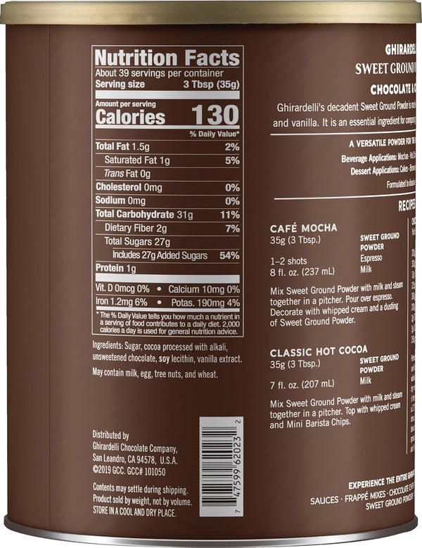 Ghirardelli Sweet Ground Chocolate and Cocoa | 3 lb. | Baking & Desserts