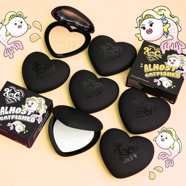Kimchi Chic Almost Catfished Micro Pressed Powder - Brightening under Eye Setting Powder, Reduces Dark Circles, No Flashback, That White Powder