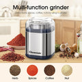 Hermolante Herb Grinder Spice Grinder, 200 w Herb Grinder with Stainless Steel Blade and Cleaning Brush, Compact Size Electric Grinder for Herbs