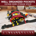 Tool Belt,Magnetic Tool Pouch,14-Pockets Tool Belts for Men,Detachable & Adjustable Tool Pouch Belt for Electrician,Carpenter,Construction,Work