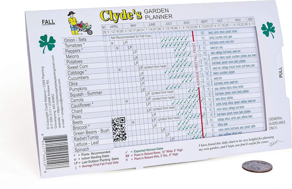 Clyde'S Garden Planner - Vegetable Planting Slide Chart, 2023, 5" X 8.5", Green Cardstock