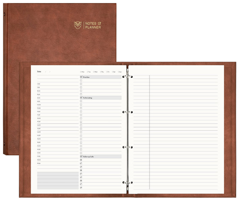 EMSHOI Undated Daily Planner - A4 Large to Do List Notebook Appointment Book for Productivity Time Management, with Hourly Planner Refills,