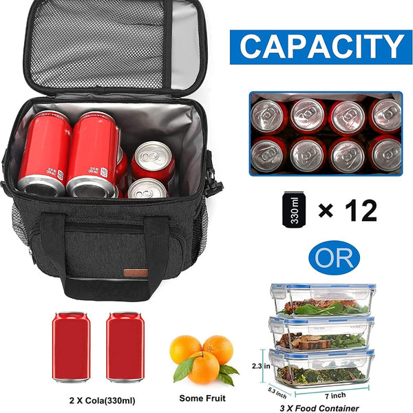 Femuar Lunch Bags for Women/Men, Insulated Lunch Bag for Work Office Picnic - Lunch Cooler Bag Leakproof Lunch Box with Adjustable Shoulder Strap